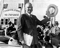 Truman arriving in Key West after defeating Dewey in 1948